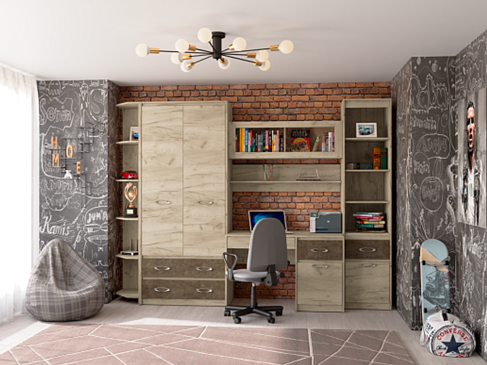 Дакота Шкаф 2-х ств с ящ (440)