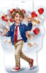 Вырубной плакат А3 "Мальчик с шариками" 50000526