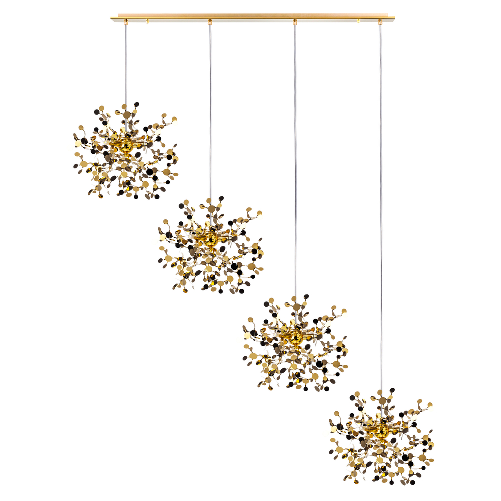 L4PL721132 Подвес четверной линейный EXTRA 4x3x5W(led) G9  (721132 - 4 + 572142 -1) ЗОЛОТО