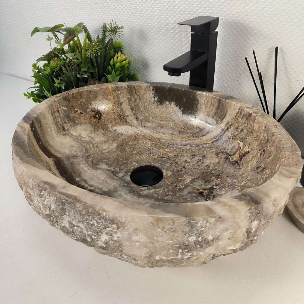 Раковина из оникса Erozy Grey EO-64728 51*41*16 0156