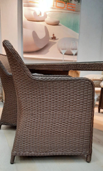 Кресло плетеное с подушками Tagliamento Barcelona, светло-коричневый, бежевый