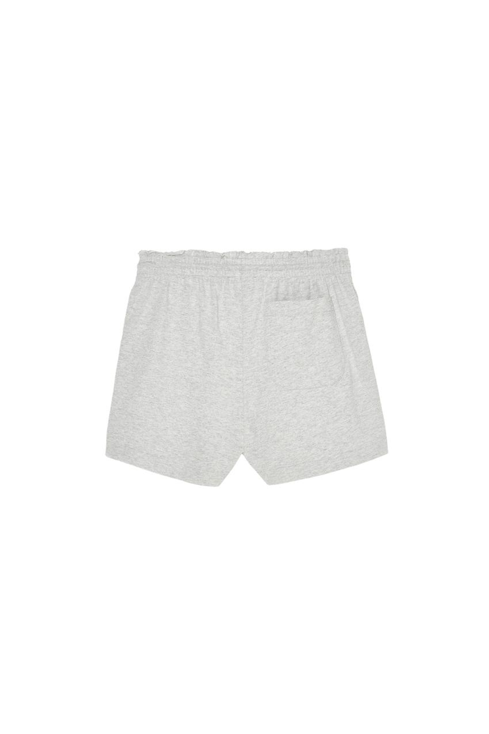 ZARA X BENITO ANTONIO ХЛОПКОВЫЕ ШОРТЫ С ЭЛАСТИЧНЫМ ПОЯСОМ, СЕРЫЙ МЕЛАНЖ