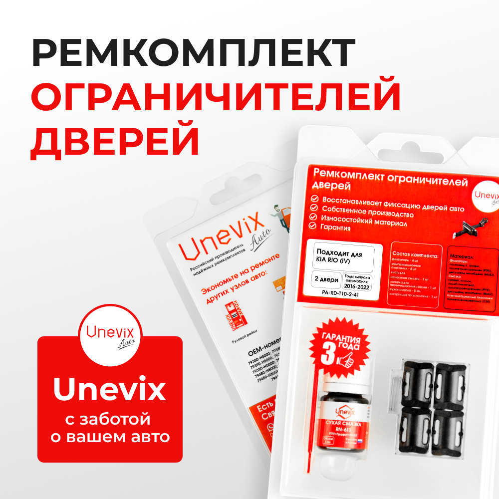 Ремкомплект ограничителей дверей KIA RIO (IV) SC; FB (2 двери, тип 10) 2016-2022