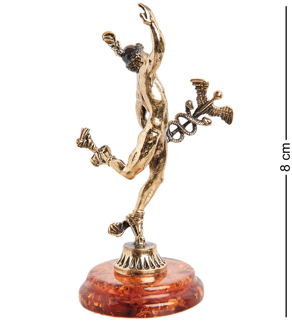 AM- 799 Фигурка «Бог торговли Меркурий» (латунь, янтарь)