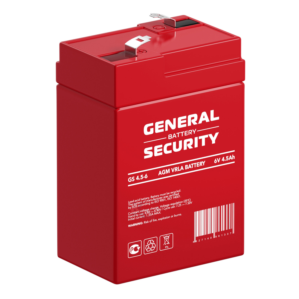 Аккумулятор General Security GS 4.5-6 (AGM)