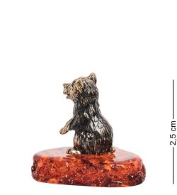 Народные промыслы AM- 226 Фигурка «Медвежонок» (латунь, янтарь)