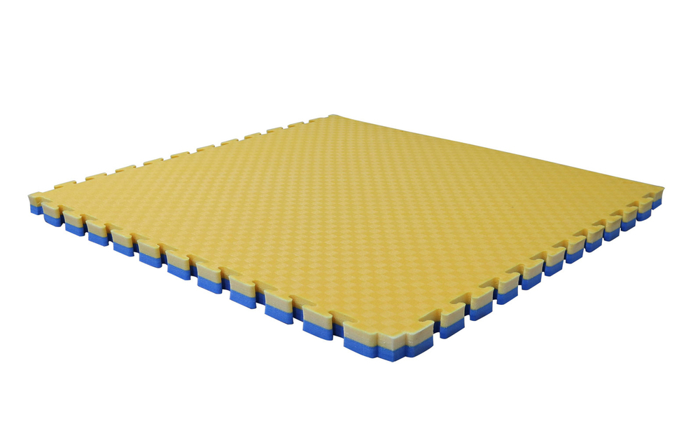 Будо-мат (татами) BABYPUZZ (1 плита 100x100x2см, 1кв.м./уп) "Сине-желтый"