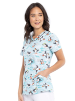 Топ медицинский женский Cherokee CK646, пингвины, M