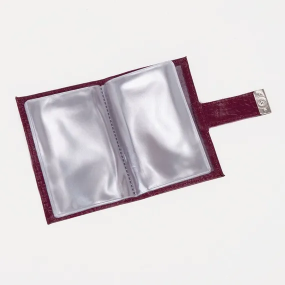 Визитница на кнопке, цвет лиловый