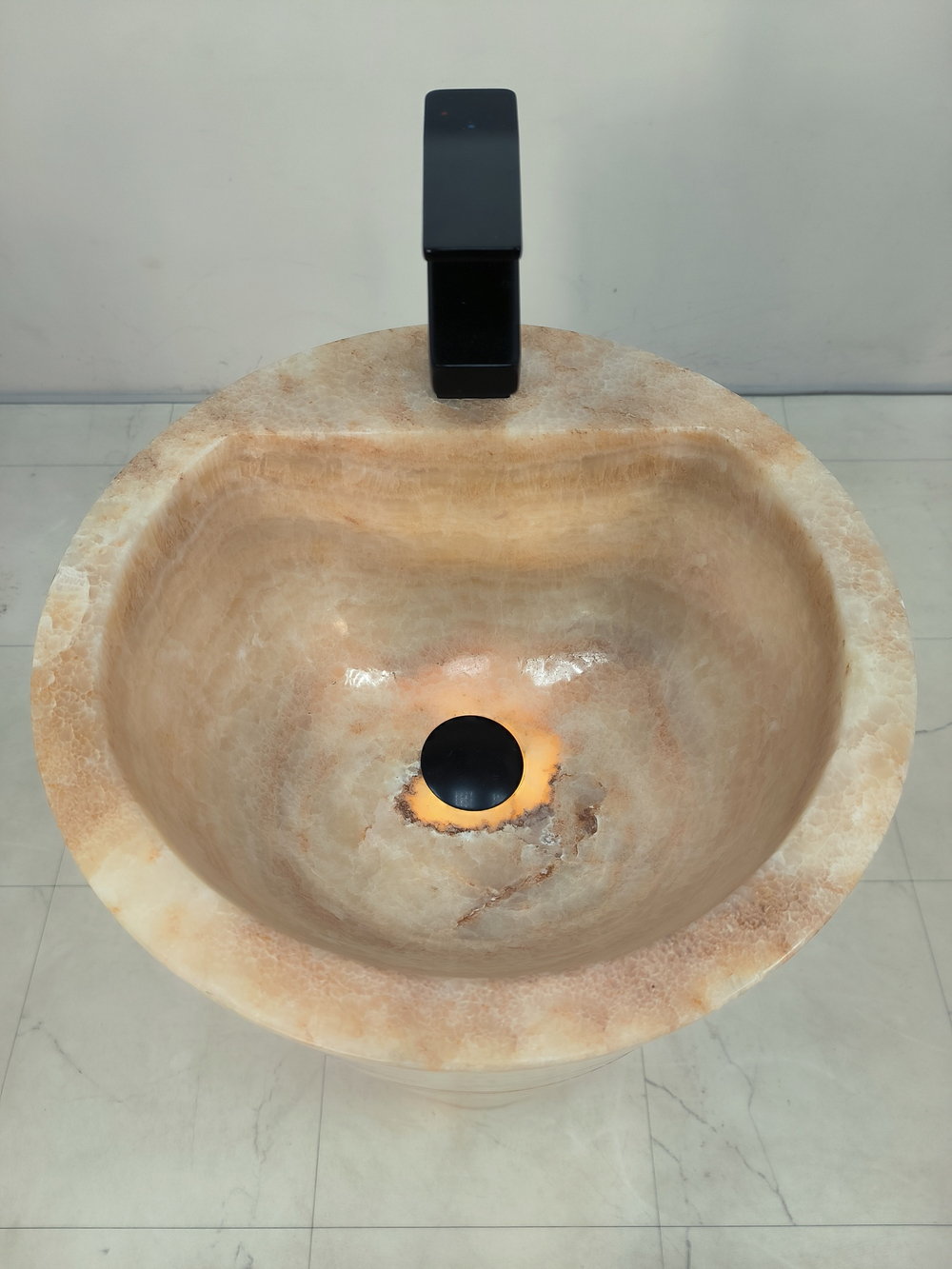 Раковина напольная из оникса Yellow ON-61358 (40*40*90)