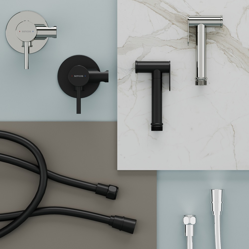 Гигиенический душ Sancos Start со смесителем, цвет хром глянцевый