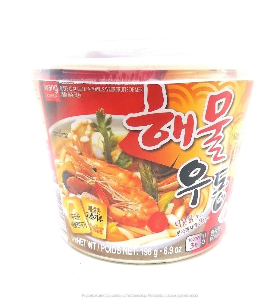Удон со вкусом морепродуктов Seafood flavor udong, Корея, 196 гр.