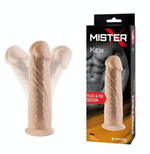 Телесный фаллоимитатор на присоске с гибким хребтом Ken (Цвет: телесный)