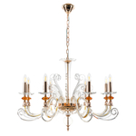 Подвесная люстра Crystal Lux CATARINA SP8 V2 GOLD/TRANSPARENT-COGNAC