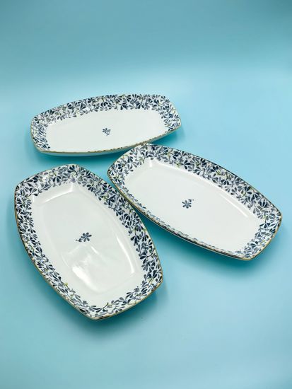 Блюдо овальное 30 см. "Япония" синий декор