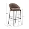 Стул барный Eamy из коричневой экокожи, ясеневого шпона с отделкой под орех и черного металла