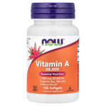 NOW Foods, Витамин A, 7500 мкг (25000 МЕ), 100 мягких таблеток