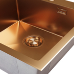 Мойка настол.монтаж 50х50 (3,0) вып 3 1/2  MIXLINE PRO С ФАСКОЙ 20см с сифоном (бронза)