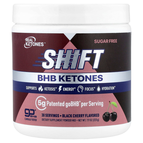 Real Ketones, Shift, порошковая смесь кетонов BHB, со вкусом черешни, 223 г (7,9 унции)