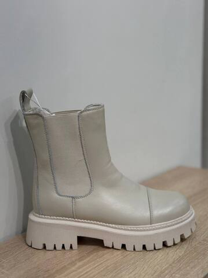 Челси из натуральной кожи/натуральный мех