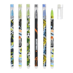 Ручка гелевая, пиши-стирай, Basir, синие чернила, серия "СПОРТ", разноцветный корпус