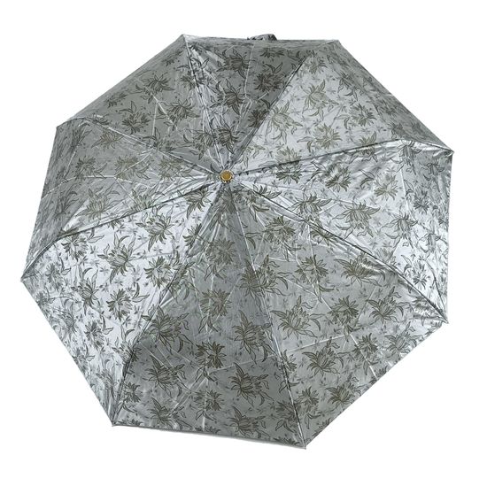 Жаккардовый женский зонт серебристый 120-D-01