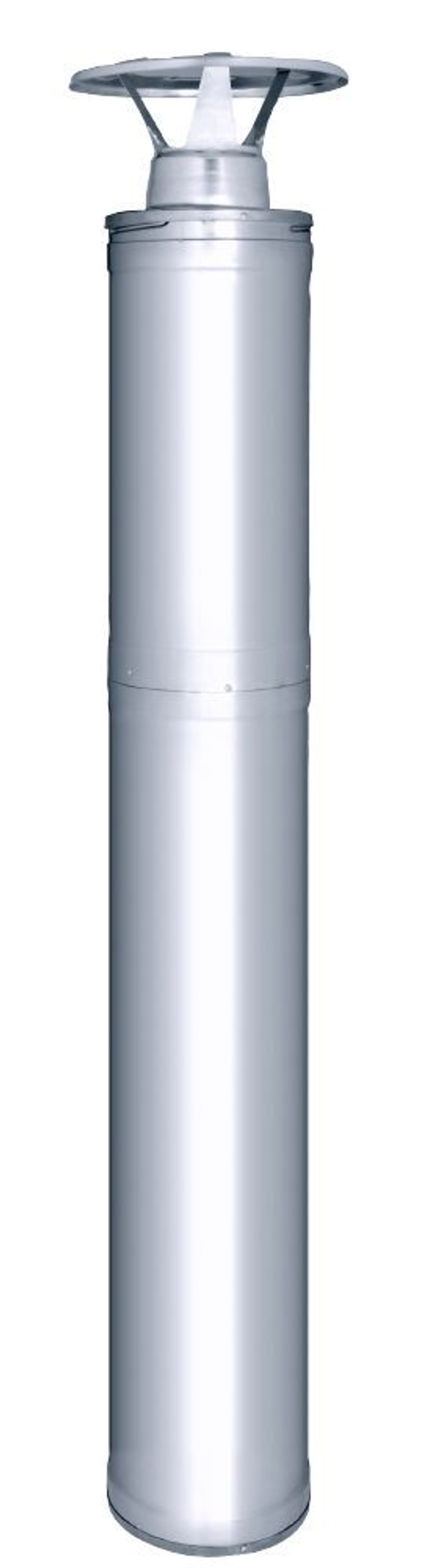 HARVIA Комплект дымохода WHP1500 (дымоходы: 1.5 м сталь (изолир.), 1.0 м сталь (неизолир.); оголовок; фланцы: дождевой, проходной; проходная изоляция)