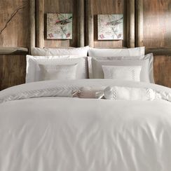 Постельное белье CATENA NAKISLI бежевый  deluxe TIVOLYO HOME Турция