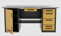 Верстак с ящиком двухтумбовый дверь/4 ящиков, желтый 1800*700 Garopt, GT1800DY1Y4.yell