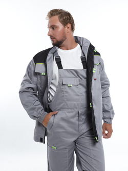 Костюм Nerss «Практик», куртка + полукомбинезон. Серый с черным