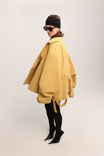 Кроп тренч с асимметричным воротником