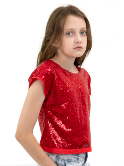 Блузка топ с пайетками для девочки
