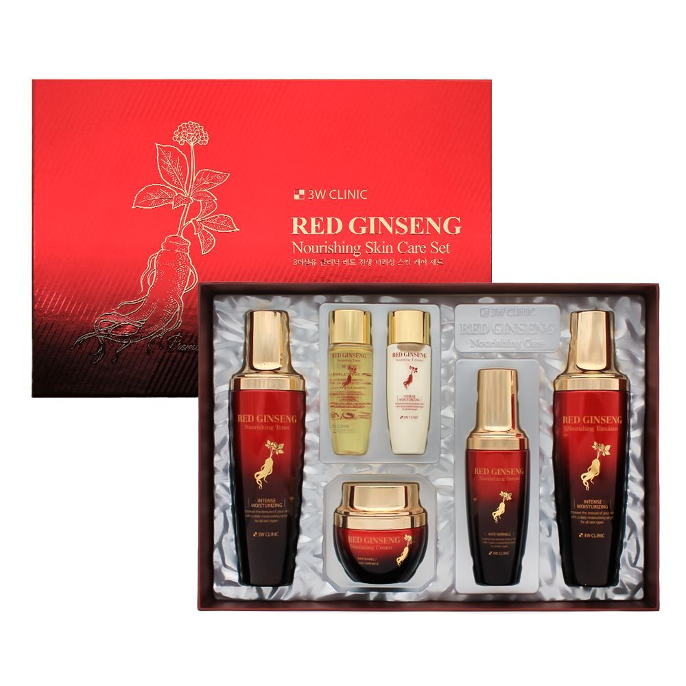 [3W Clinic] Red Ginseng Nourishing Skin Care Set - Подарочный набор с экстрактом красного женьшеня