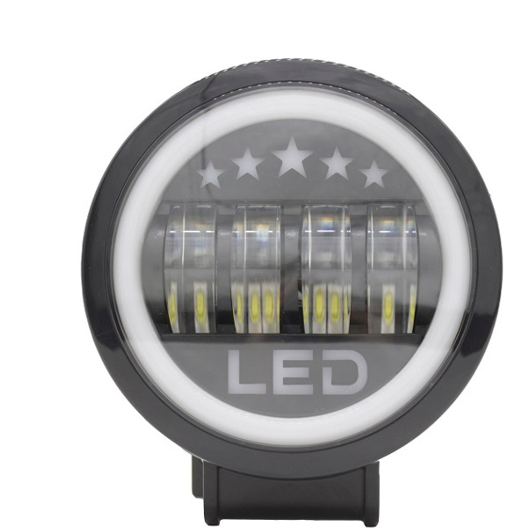 Прожектор LED-СТГ -круг  40W (110*110*55) 4Lens+ДХО+поворотник шт (R15-40W-ROUND)NTS