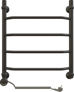 Полотенцесушитель электрический EWRIKA Сафо T 65x55 см, подключение слева, матовый черный, лесенка