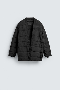 ZARA ТРЕНЧ С ОТСТЕГИВАЮЩЕЙСЯ ПОДКЛАДКОЙ, ЧЕРНЫЙ