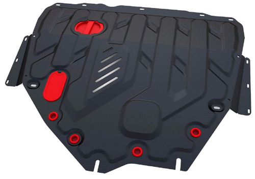 Защита картера и КПП АвтоБроня для Suzuki SX4 II S-Cross (V - 1.6) 2013-2016 2016-н.в./Suzuki Vitara IV (V - 1.6) 2015-2018 2018-н.в., штампованная, сталь 1.8 мм, с крепежом, 111.05511.1