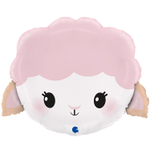 Шар Фольгированный Голова Овечки (Белый)