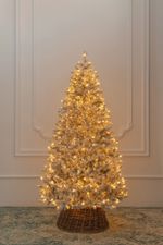 Заснеженная елка с гирляндой «Алтайская» теплый свет (Литая) 210 см / 2,1 м