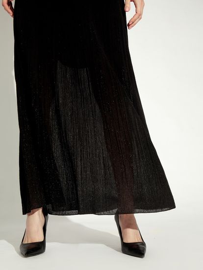 Женская юбка черного цвета из шелка и вискозы - фото 6