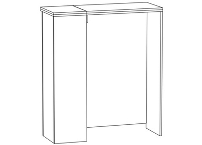 Стойка администратора угловая прямая с дверью СтА-02-07