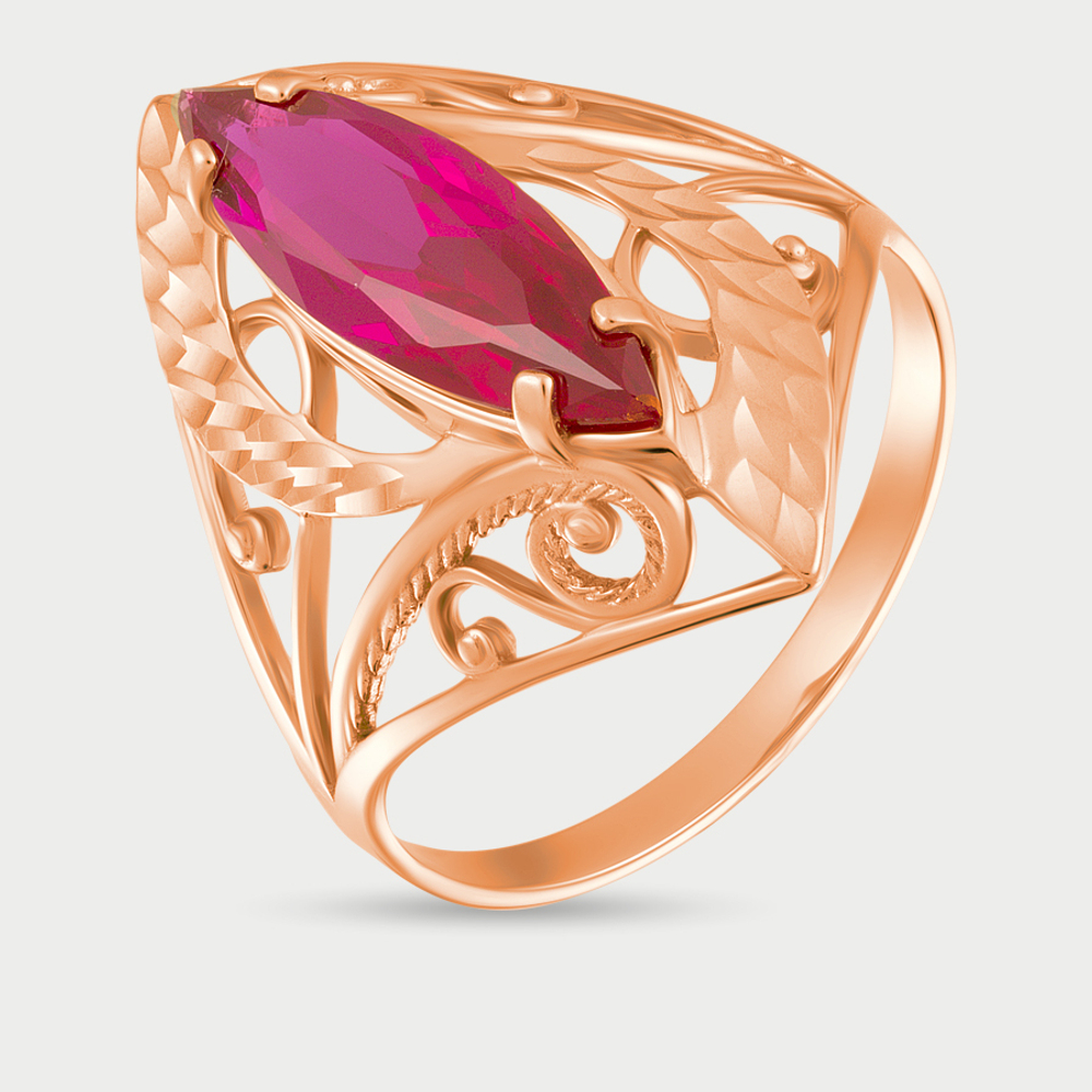Кольцо женское из розового золота 585 пробы с фианитами (арт. 1549ас1)