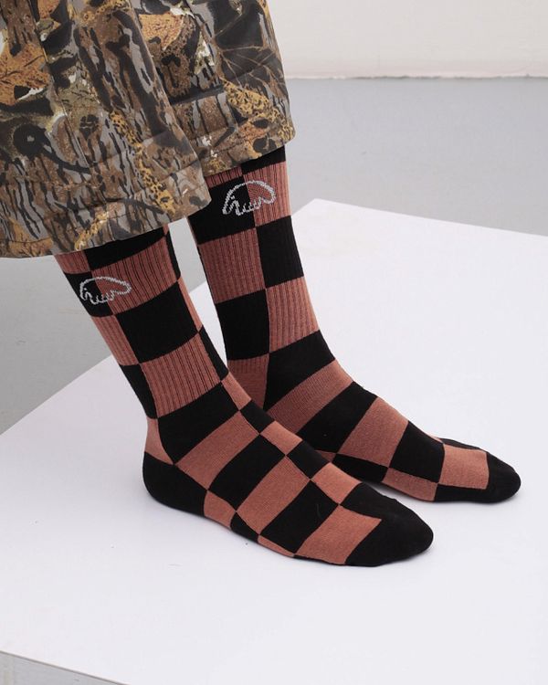 Носки Big Check Коричневые - фото 1