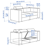 2-местный диван - IKEA JÄTTEBO/JATTEBO, 87x95x190см, серый/светло-серый, ЙЕТТЕБО ИКЕА