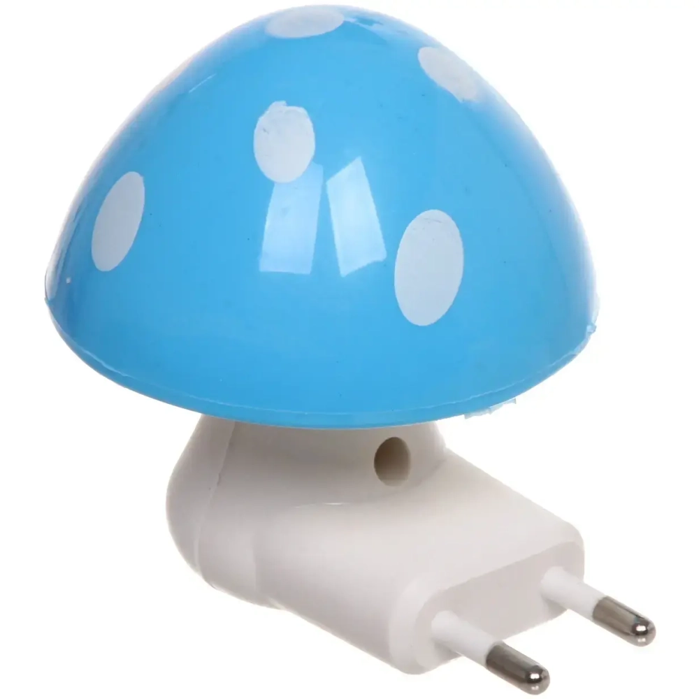 Ночник-светильник «Гриб» 7,5*7см с датчиком света 4LED 2W 220V, Голубой