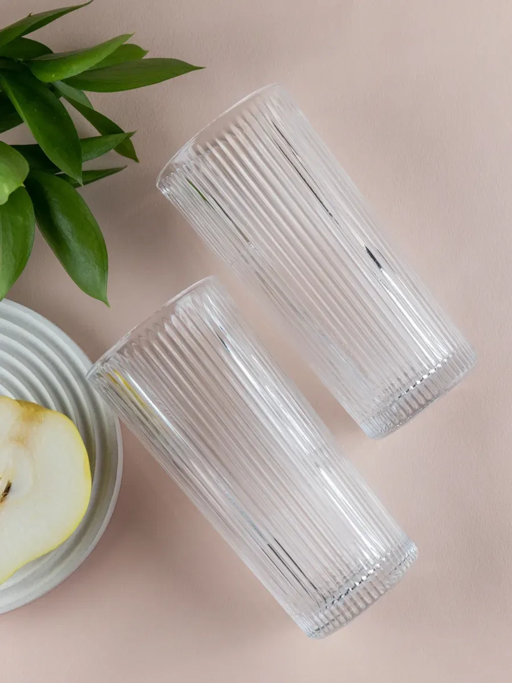 Набор ребристых бокалов для воды, 330 мл. 6 шт. прозрачные