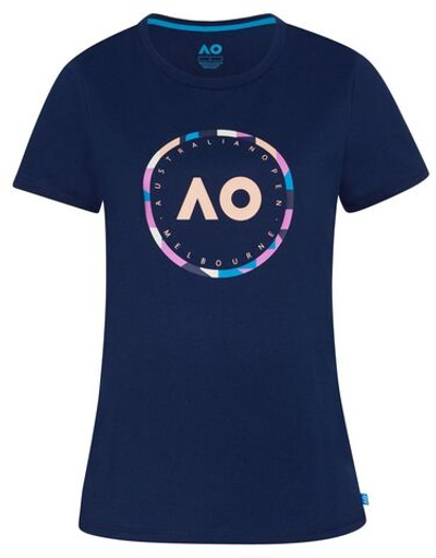Женская теннисная футболка Australian Open T-Shirt Round Logo - navy