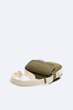 ZARA ХОЛЩОВАЯ СУМКА С ПРЯЖКОЙ, ХАКИ