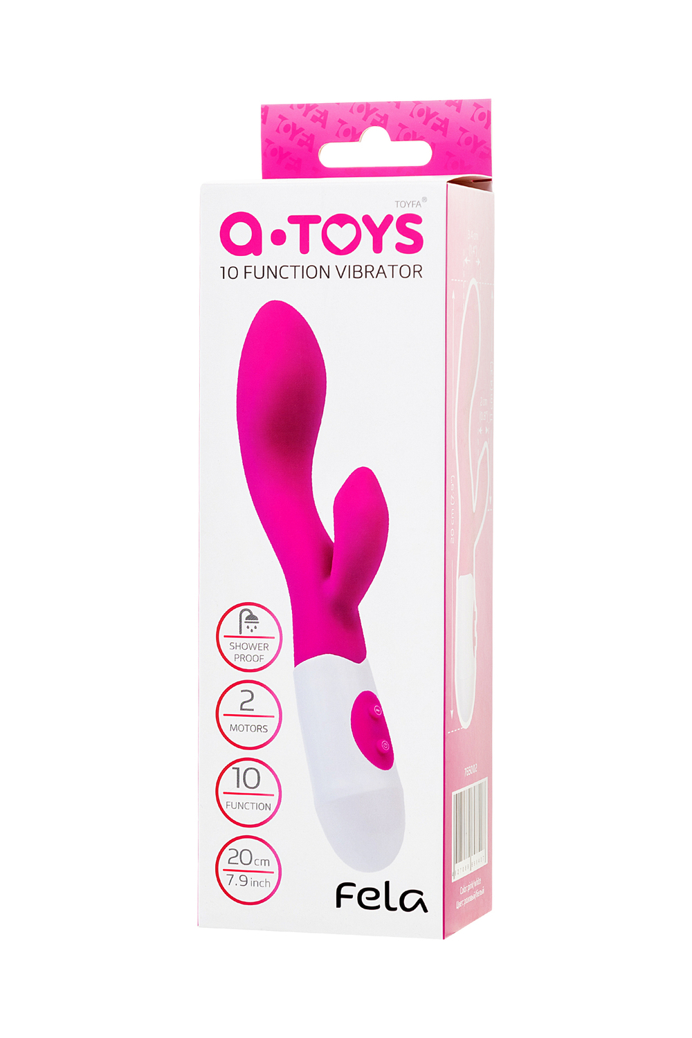 Вибратор с клиторальным стимулятором A-Toys by TOYFA Fela, силикон, розовый, 20,5 см
