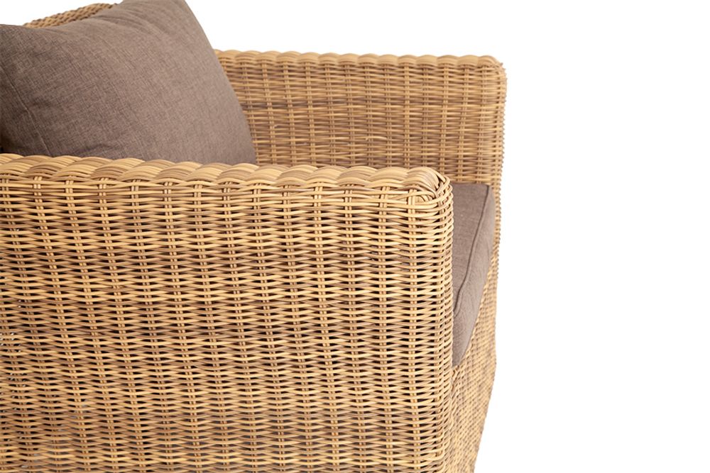 "Капучино" кресло из искусственного ротанга, цвет соломенный